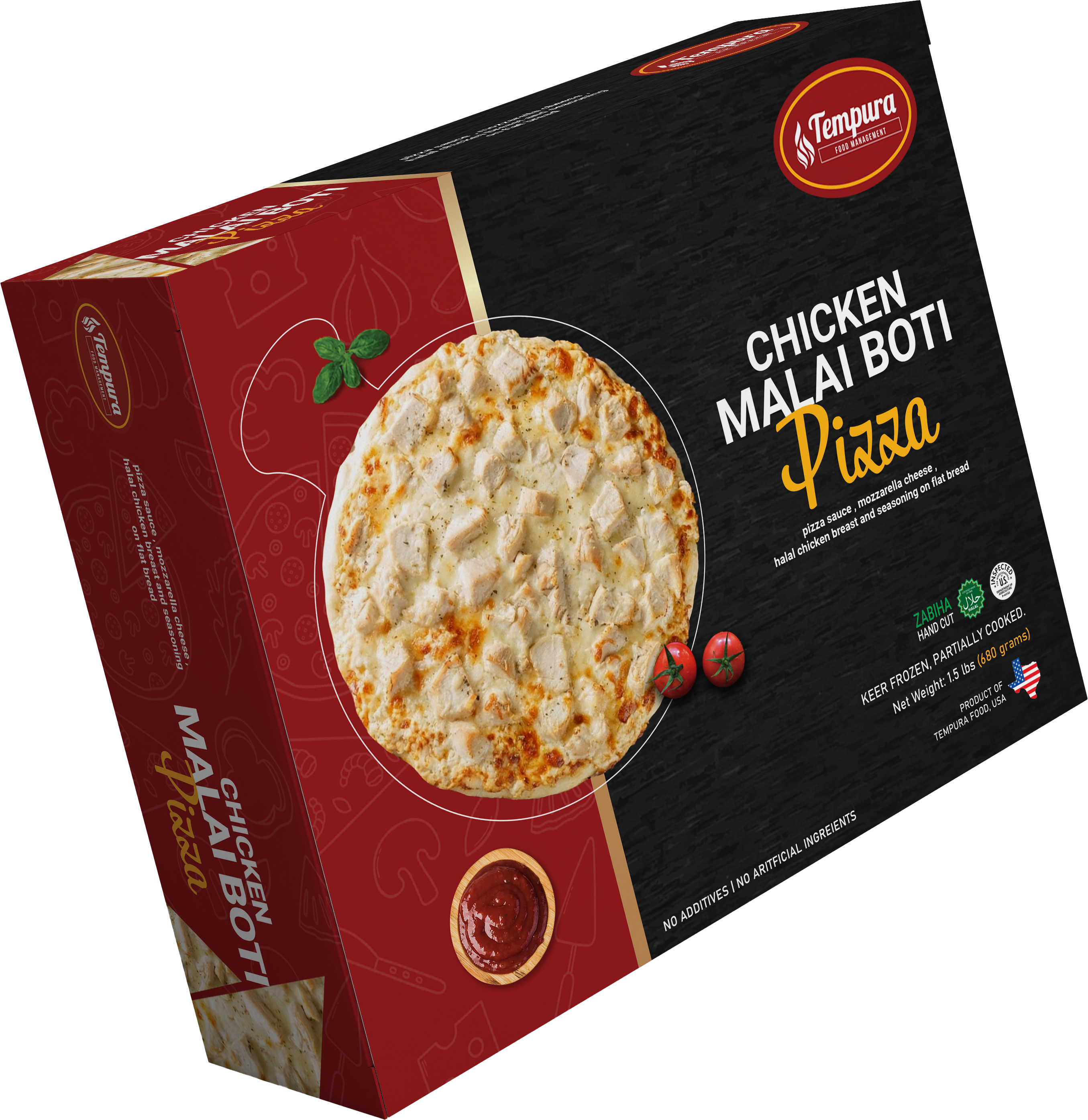 CHICKEN MALAI BOTI PIZZA
